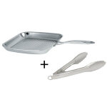 Pole grill castel'pro 3 plis inox 18 / 10 cristel + pince de service offerte