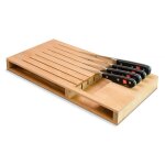 Porte couteaux 7 places wusthof en bois de htre clair