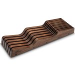 Range couteaux vide sabatier international en bois d'acacia teinte fonc�e