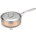 Sauteuse en cuivre et inox baumalu b'chef + couvercle