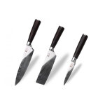 Set 3 couteaux de cuisine black pakka kutoyama
