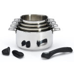 Set 4 casseroles + 1 anse + 2 poignes milady twisty de buyer