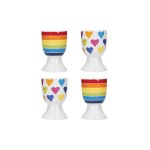 Set 4 coquetiers en porcelaine arc - en - ciel kitchencraft