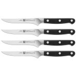 Set 4 couteaux forgs haut de gamme zwilling pro 12cm manches noirs 3 rivets