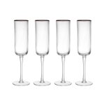 Set de 4 fltes  champagne mikasa sorrento en cristal motif cotel