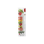 Set 4 piques � brochettes 30cm triangle inox
