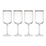 Set de 4 verres  vin blanc mikasa collection sorrento en cristal motif nervur 400ml