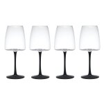 Set de 4 verres  vin rouge en cristal base noir 450ml mikasa palermo