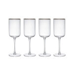 Set de 4 verres  vin rouge en cristal motif nervur 450ml mikasa sorrento