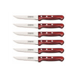 Set 6 couteaux  steak lgants tramontina coloris rouge