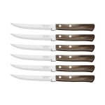 Set de 6 couteaux  steak lame crante 11cm manche polywood tramontina