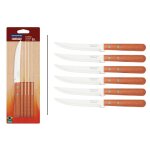 Set 6 couteaux  steak tramontina dynamic 11cm inox / bois