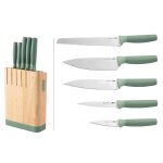 Set bloc 5 couteaux berghoff modèle forest avec aiguiseur vert Set bloc 5 couteaux berghoff modèle forest avec aiguiseur vert