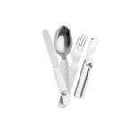 Set pratique de couverts camping herbertz bundeswehr acier inox