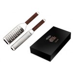 Set microplane master avec 1 rpe zesteur et 1 rpe trs gros grains manches en noyer