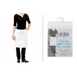 Tablier demi chef professionnel deren 100% coton coloris blanc Tablier demi chef professionnel deren 100% coton coloris blanc