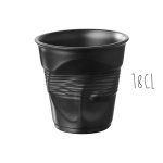 Tasse pour le café revol gobelet froissé cappuccino 18cl en porcelaine noire Tasse pour le café revol gobelet froissé cappuccino 18cl en porcelaine noire