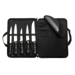 Trousse boucher avec 5 couteaux de cuisine sabatier trompette mod�le universal