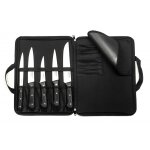 Trousse boucher avec 5 couteaux de cuisine sabatier trompette modle universal