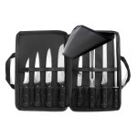Trousse boucher avec 8 couteaux et accessoires de cuisine sabatier trompette mod�le universal