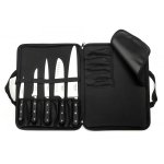 Trousse cuisinier avec 5 couteaux de cuisine sabatier trompette mod�le origin