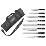 Trousse de cuisinier 6 couteaux + 1 fusil et 1 fourchette sabatier chef - produit en exclusivit�