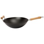 Wok antiadhérent 2 poignées en acier au carbone diamètre 36cm Wok antiadhérent 2 poignées en acier au carbone diamètre 36cm
