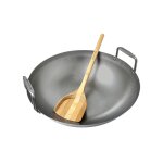 Wok big green egg acier carbone 40cm + spatule bambou Wok big green egg acier carbone 40cm + spatule bambou