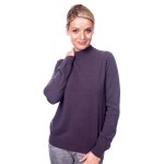 Pull cachemire col chemine taille large polka