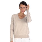 Pull cachemire col v 2 fils taille large sapporo