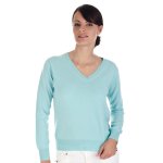 Pull cachemire col v 2 fils taille large sapporo
