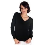 Pull cachemire col v 2 fils taille large sapporo