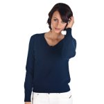 Pull cachemire col v 2 fils taille large sapporo