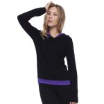 Pull cachemire col v avec capuche carla