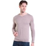 Pull cachemire col v mailles fines romain