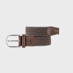 Ceinture tresse lastique havane