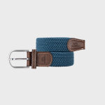 Ceinture tresse lastique bleu seram