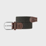 Ceinture tresse lastique kaki