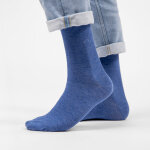 Chaussettes unies en bambou - bleu jean chin�