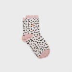 Chaussettes en coton peigné léopard - blanc Chaussettes en coton peigné léopard - blanc