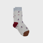 Chaussettes en coton peign� a motifs - piste rouge