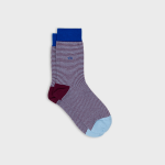 Chaussettes en coton peign� ray�es - bourgogne