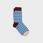 Chaussettes en coton peign a rayures larges - bleu, ray bleu ciel