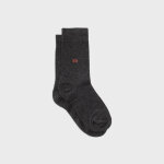 Chaussettes en coton peign unies - gris souris
