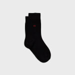Chaussettes en coton peign� unies - noir r�glisse