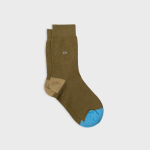Chaussettes en coton peigné unies - olive Chaussettes en coton peigné unies - olive