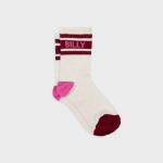 Chaussettes tennis ecru et bordeaux