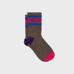 Chaussettes tennis marron et rose