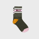 Chaussettes tennis vert et rose
