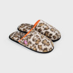 Chaussons en sherpa lopard
